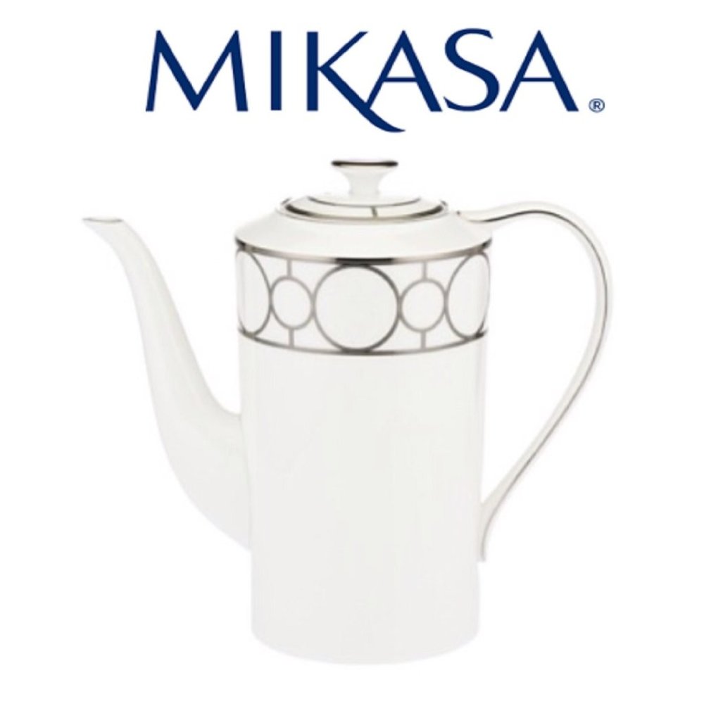 new Mikasa Soho Platinum Links Fine China Coffee Pot (approx. 7.5 inches tall)